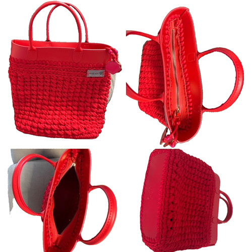 Borsa uncinetto rossa - , a